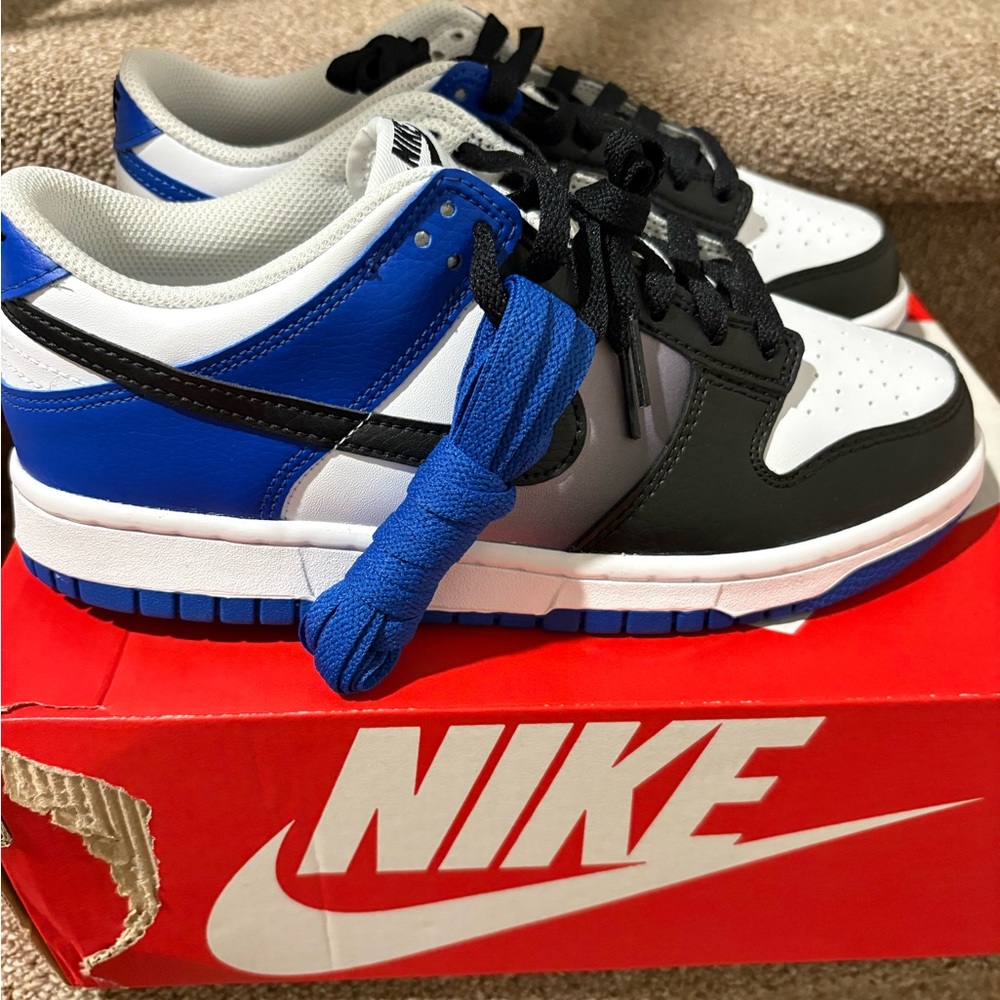 Size 6.5 - Nike By You Dunk Low Fragment Royal Blue White Black - Picture 2 of 5